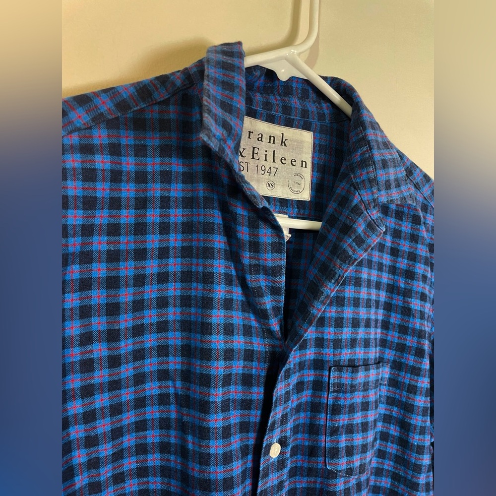 Frank & Eileen Button Down “Eileen” Shirt, Blue / Red Plaid, Women’s XS